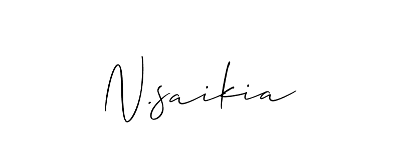 if you are searching for the best signature style for your name N.saikia. so please give up your signature search. here we have designed multiple signature styles  using Allison_Script. N.saikia signature style 2 images and pictures png