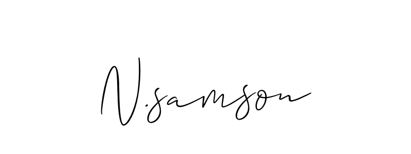 Check out images of Autograph of N.samson name. Actor N.samson Signature Style. Allison_Script is a professional sign style online. N.samson signature style 2 images and pictures png