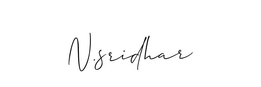 if you are searching for the best signature style for your name N.sridhar. so please give up your signature search. here we have designed multiple signature styles  using Allison_Script. N.sridhar signature style 2 images and pictures png