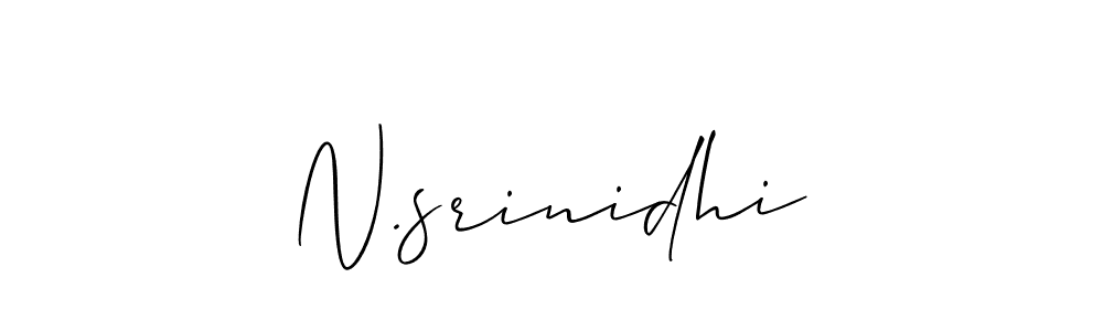 Make a beautiful signature design for name N.srinidhi. With this signature (Allison_Script) style, you can create a handwritten signature for free. N.srinidhi signature style 2 images and pictures png