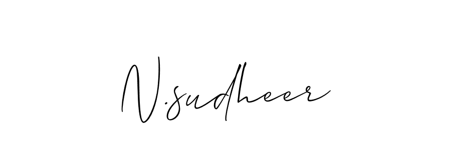Make a beautiful signature design for name N.sudheer. With this signature (Allison_Script) style, you can create a handwritten signature for free. N.sudheer signature style 2 images and pictures png