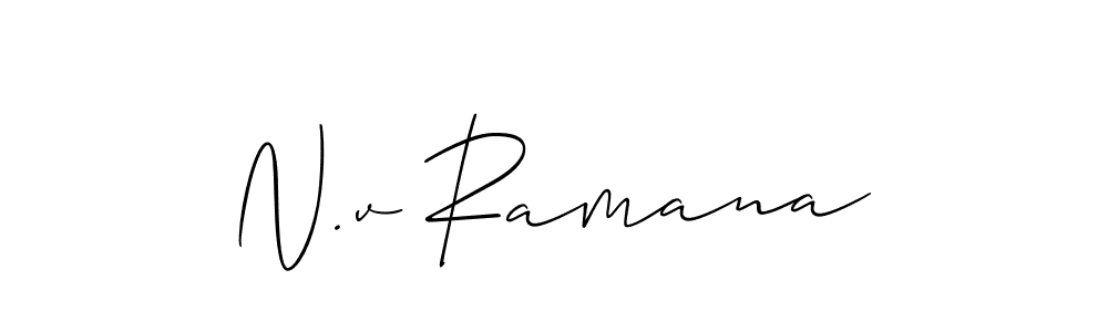 How to make N.v Ramana name signature. Use Allison_Script style for creating short signs online. This is the latest handwritten sign. N.v Ramana signature style 2 images and pictures png