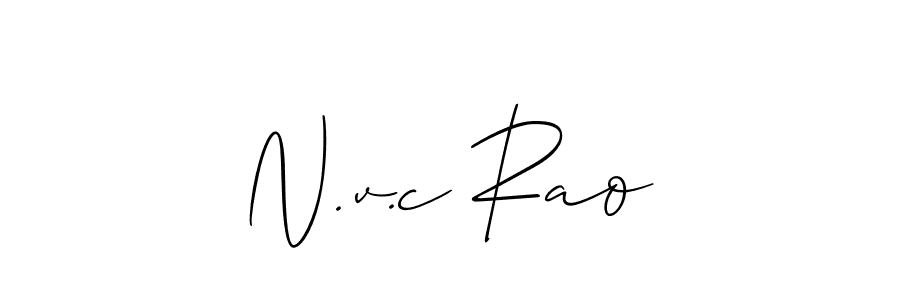Allison_Script is a professional signature style that is perfect for those who want to add a touch of class to their signature. It is also a great choice for those who want to make their signature more unique. Get N.v.c Rao name to fancy signature for free. N.v.c Rao signature style 2 images and pictures png