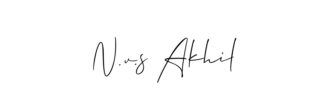 Make a beautiful signature design for name N.v.s Akhil. Use this online signature maker to create a handwritten signature for free. N.v.s Akhil signature style 2 images and pictures png