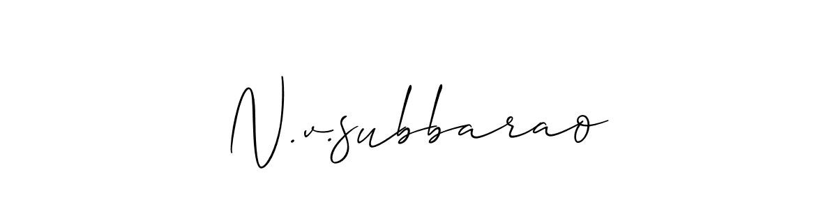 You should practise on your own different ways (Allison_Script) to write your name (N.v.subbarao) in signature. don't let someone else do it for you. N.v.subbarao signature style 2 images and pictures png