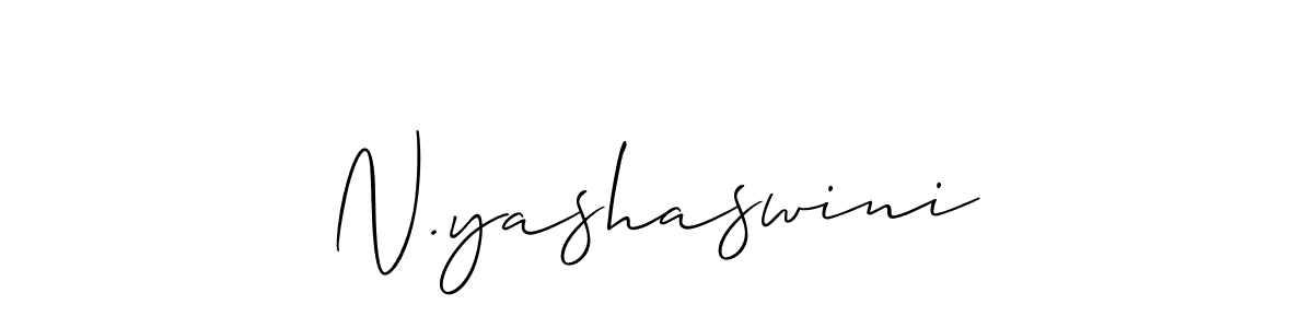 How to make N.yashaswini name signature. Use Allison_Script style for creating short signs online. This is the latest handwritten sign. N.yashaswini signature style 2 images and pictures png