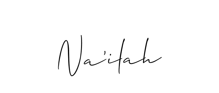 Use a signature maker to create a handwritten signature online. With this signature software, you can design (Allison_Script) your own signature for name Na'ilah. Na'ilah signature style 2 images and pictures png