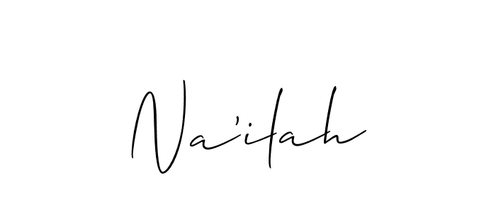 How to make Na'ilah name signature. Use Allison_Script style for creating short signs online. This is the latest handwritten sign. Na'ilah signature style 2 images and pictures png