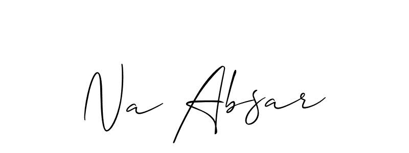 The best way (Allison_Script) to make a short signature is to pick only two or three words in your name. The name Na Absar include a total of six letters. For converting this name. Na Absar signature style 2 images and pictures png