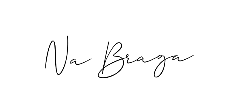 Design your own signature with our free online signature maker. With this signature software, you can create a handwritten (Allison_Script) signature for name Na Braga. Na Braga signature style 2 images and pictures png