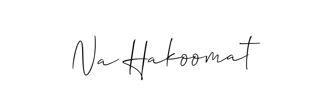 Use a signature maker to create a handwritten signature online. With this signature software, you can design (Allison_Script) your own signature for name Na Hakoomat. Na Hakoomat signature style 2 images and pictures png