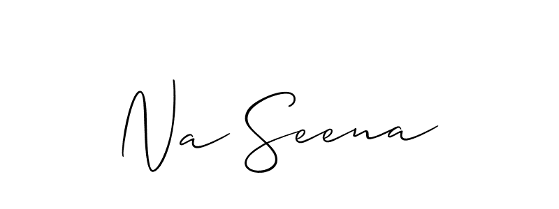 Create a beautiful signature design for name Na Seena. With this signature (Allison_Script) fonts, you can make a handwritten signature for free. Na Seena signature style 2 images and pictures png