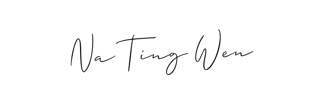 Create a beautiful signature design for name Na Ting Wen. With this signature (Allison_Script) fonts, you can make a handwritten signature for free. Na Ting Wen signature style 2 images and pictures png