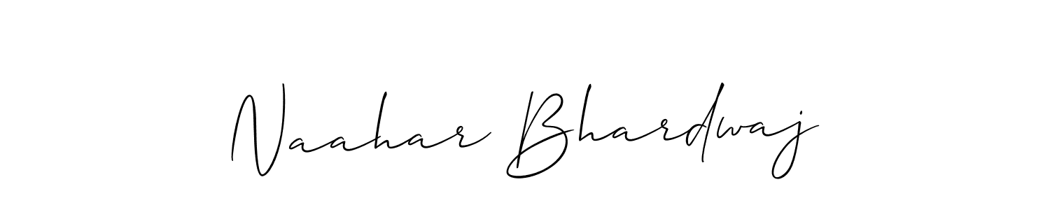 This is the best signature style for the Naahar Bhardwaj name. Also you like these signature font (Allison_Script). Mix name signature. Naahar Bhardwaj signature style 2 images and pictures png