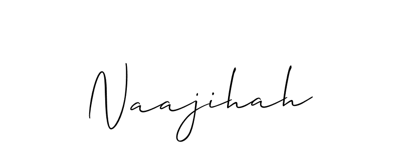 Also You can easily find your signature by using the search form. We will create Naajihah name handwritten signature images for you free of cost using Allison_Script sign style. Naajihah signature style 2 images and pictures png