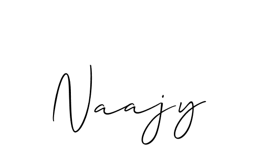 The best way (Allison_Script) to make a short signature is to pick only two or three words in your name. The name Naajy include a total of six letters. For converting this name. Naajy signature style 2 images and pictures png