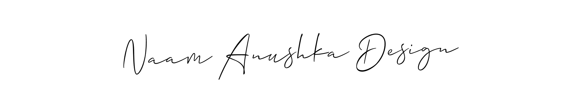 Similarly Allison_Script is the best handwritten signature design. Signature creator online .You can use it as an online autograph creator for name Naam Anushka Design. Naam Anushka Design signature style 2 images and pictures png