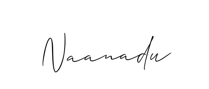 Design your own signature with our free online signature maker. With this signature software, you can create a handwritten (Allison_Script) signature for name Naanadu. Naanadu signature style 2 images and pictures png