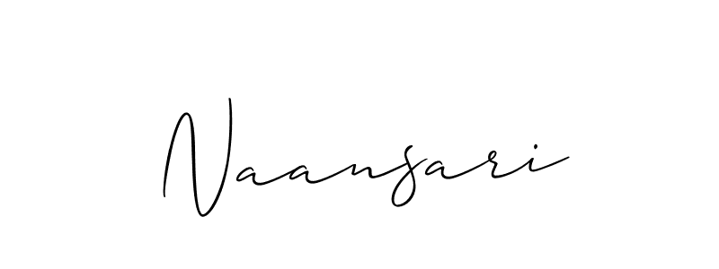 Design your own signature with our free online signature maker. With this signature software, you can create a handwritten (Allison_Script) signature for name Naansari. Naansari signature style 2 images and pictures png
