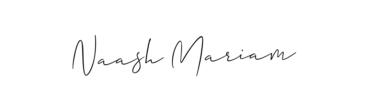Create a beautiful signature design for name Naash Mariam. With this signature (Allison_Script) fonts, you can make a handwritten signature for free. Naash Mariam signature style 2 images and pictures png
