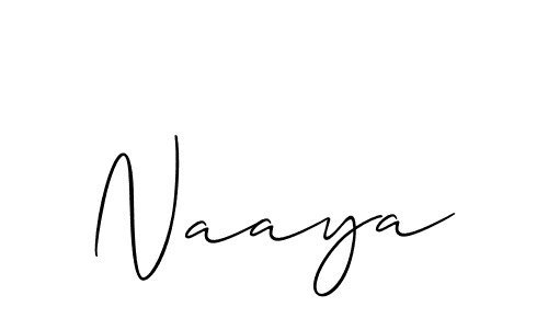 Create a beautiful signature design for name Naaya. With this signature (Allison_Script) fonts, you can make a handwritten signature for free. Naaya signature style 2 images and pictures png