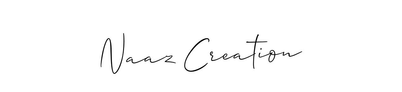 Use a signature maker to create a handwritten signature online. With this signature software, you can design (Allison_Script) your own signature for name Naaz Creation. Naaz Creation signature style 2 images and pictures png
