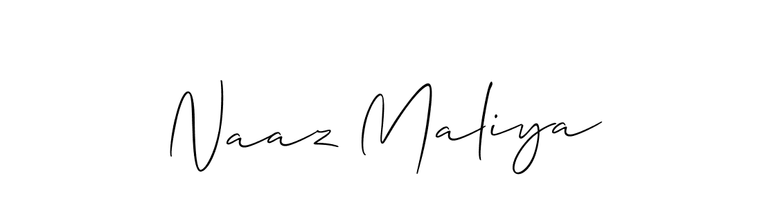 It looks lik you need a new signature style for name Naaz Maliya. Design unique handwritten (Allison_Script) signature with our free signature maker in just a few clicks. Naaz Maliya signature style 2 images and pictures png
