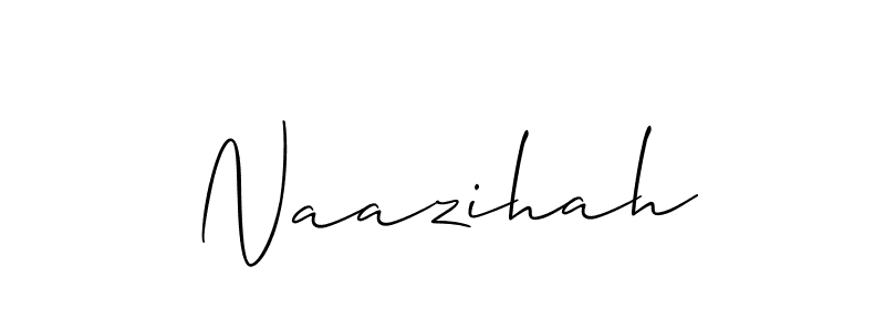 How to make Naazihah name signature. Use Allison_Script style for creating short signs online. This is the latest handwritten sign. Naazihah signature style 2 images and pictures png