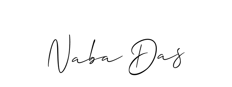 Use a signature maker to create a handwritten signature online. With this signature software, you can design (Allison_Script) your own signature for name Naba Das. Naba Das signature style 2 images and pictures png