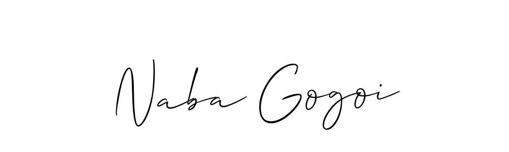 Allison_Script is a professional signature style that is perfect for those who want to add a touch of class to their signature. It is also a great choice for those who want to make their signature more unique. Get Naba Gogoi name to fancy signature for free. Naba Gogoi signature style 2 images and pictures png