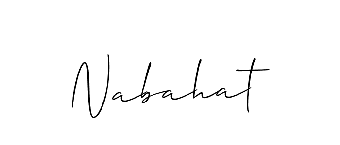 Make a beautiful signature design for name Nabahat. With this signature (Allison_Script) style, you can create a handwritten signature for free. Nabahat signature style 2 images and pictures png