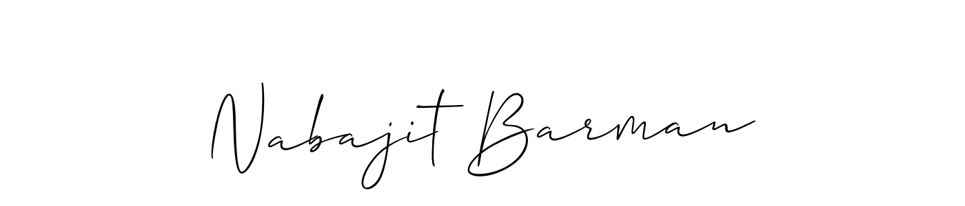 It looks lik you need a new signature style for name Nabajit Barman. Design unique handwritten (Allison_Script) signature with our free signature maker in just a few clicks. Nabajit Barman signature style 2 images and pictures png