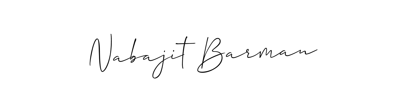 It looks lik you need a new signature style for name Nabajit Barman. Design unique handwritten (Allison_Script) signature with our free signature maker in just a few clicks. Nabajit Barman signature style 2 images and pictures png