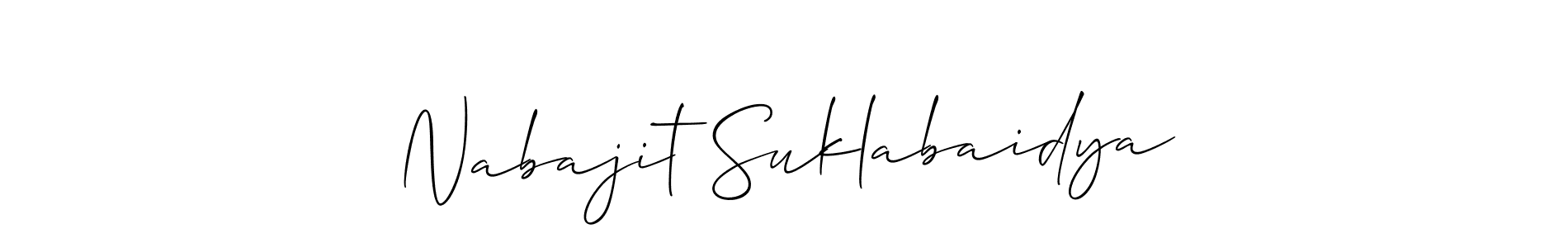How to make Nabajit Suklabaidya signature? Allison_Script is a professional autograph style. Create handwritten signature for Nabajit Suklabaidya name. Nabajit Suklabaidya signature style 2 images and pictures png