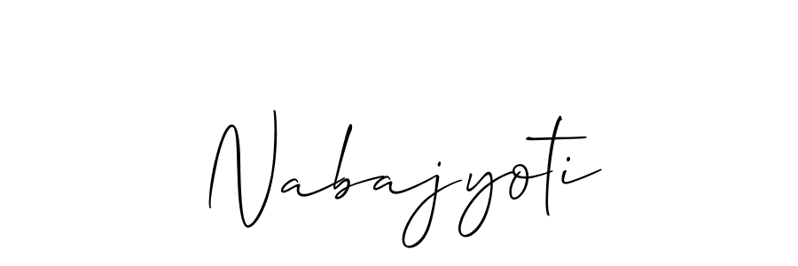 Allison_Script is a professional signature style that is perfect for those who want to add a touch of class to their signature. It is also a great choice for those who want to make their signature more unique. Get Nabajyoti name to fancy signature for free. Nabajyoti signature style 2 images and pictures png