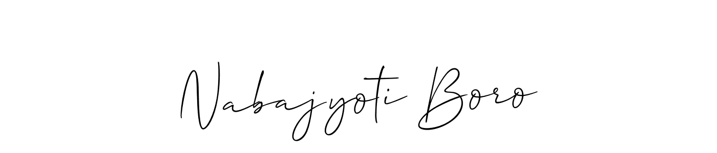 You should practise on your own different ways (Allison_Script) to write your name (Nabajyoti Boro) in signature. don't let someone else do it for you. Nabajyoti Boro signature style 2 images and pictures png