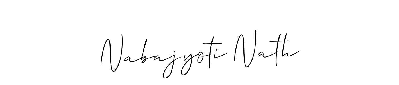 How to make Nabajyoti Nath signature? Allison_Script is a professional autograph style. Create handwritten signature for Nabajyoti Nath name. Nabajyoti Nath signature style 2 images and pictures png