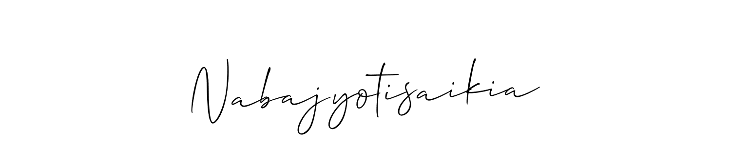 How to make Nabajyotisaikia signature? Allison_Script is a professional autograph style. Create handwritten signature for Nabajyotisaikia name. Nabajyotisaikia signature style 2 images and pictures png