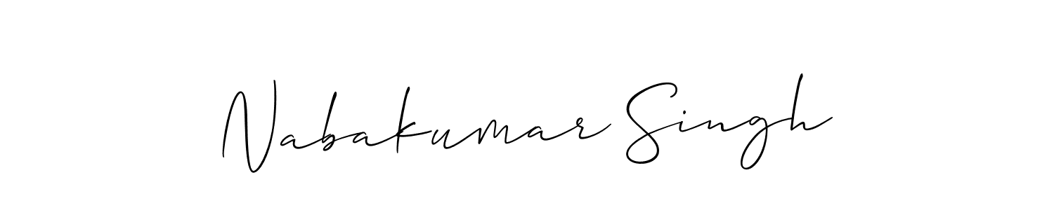 This is the best signature style for the Nabakumar Singh name. Also you like these signature font (Allison_Script). Mix name signature. Nabakumar Singh signature style 2 images and pictures png