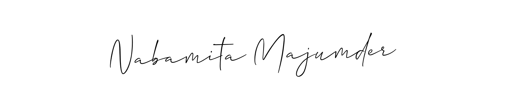 How to make Nabamita Majumder signature? Allison_Script is a professional autograph style. Create handwritten signature for Nabamita Majumder name. Nabamita Majumder signature style 2 images and pictures png