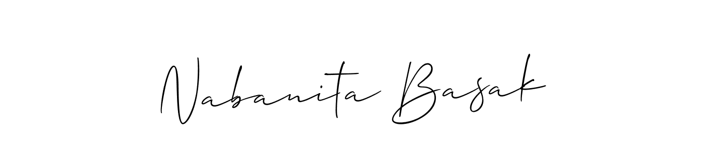 Also we have Nabanita Basak name is the best signature style. Create professional handwritten signature collection using Allison_Script autograph style. Nabanita Basak signature style 2 images and pictures png