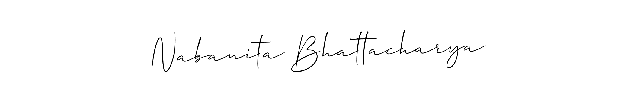 Make a short Nabanita Bhattacharya signature style. Manage your documents anywhere anytime using Allison_Script. Create and add eSignatures, submit forms, share and send files easily. Nabanita Bhattacharya signature style 2 images and pictures png