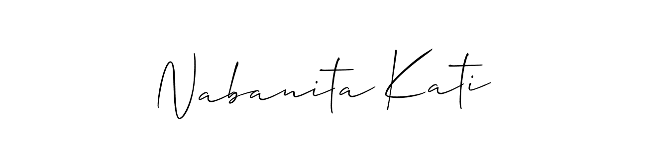 Also You can easily find your signature by using the search form. We will create Nabanita Kati name handwritten signature images for you free of cost using Allison_Script sign style. Nabanita Kati signature style 2 images and pictures png