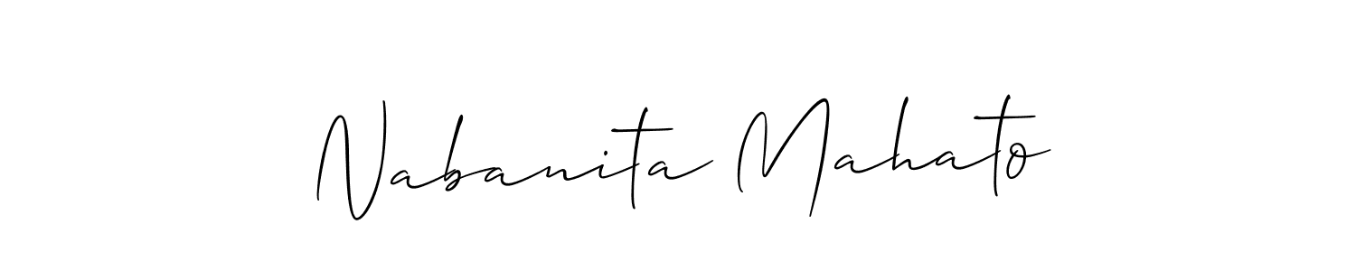 Also we have Nabanita Mahato name is the best signature style. Create professional handwritten signature collection using Allison_Script autograph style. Nabanita Mahato signature style 2 images and pictures png