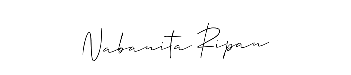 Design your own signature with our free online signature maker. With this signature software, you can create a handwritten (Allison_Script) signature for name Nabanita Ripan. Nabanita Ripan signature style 2 images and pictures png