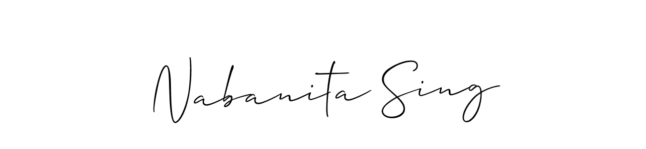 Make a short Nabanita Sing signature style. Manage your documents anywhere anytime using Allison_Script. Create and add eSignatures, submit forms, share and send files easily. Nabanita Sing signature style 2 images and pictures png