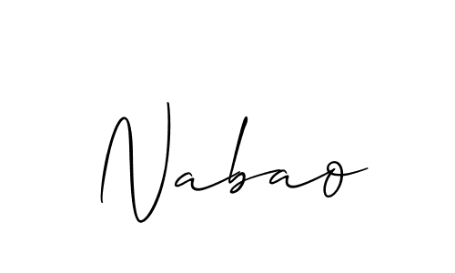 Make a short Nabao signature style. Manage your documents anywhere anytime using Allison_Script. Create and add eSignatures, submit forms, share and send files easily. Nabao signature style 2 images and pictures png