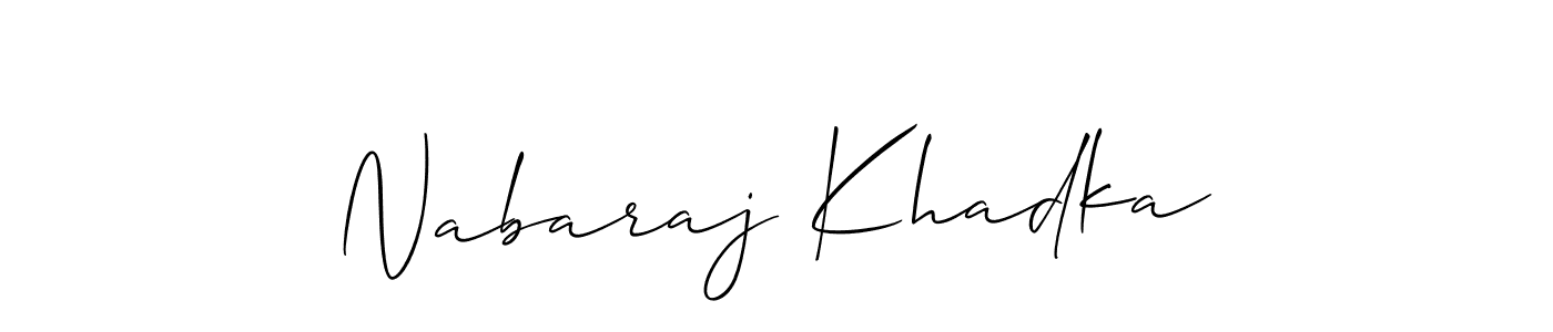 How to Draw Nabaraj Khadka signature style? Allison_Script is a latest design signature styles for name Nabaraj Khadka. Nabaraj Khadka signature style 2 images and pictures png