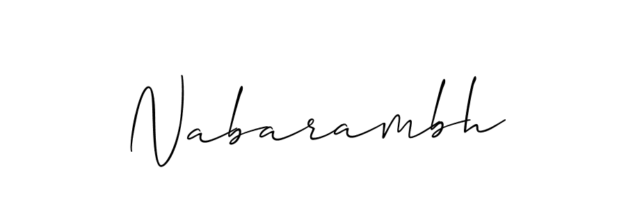 How to make Nabarambh name signature. Use Allison_Script style for creating short signs online. This is the latest handwritten sign. Nabarambh signature style 2 images and pictures png