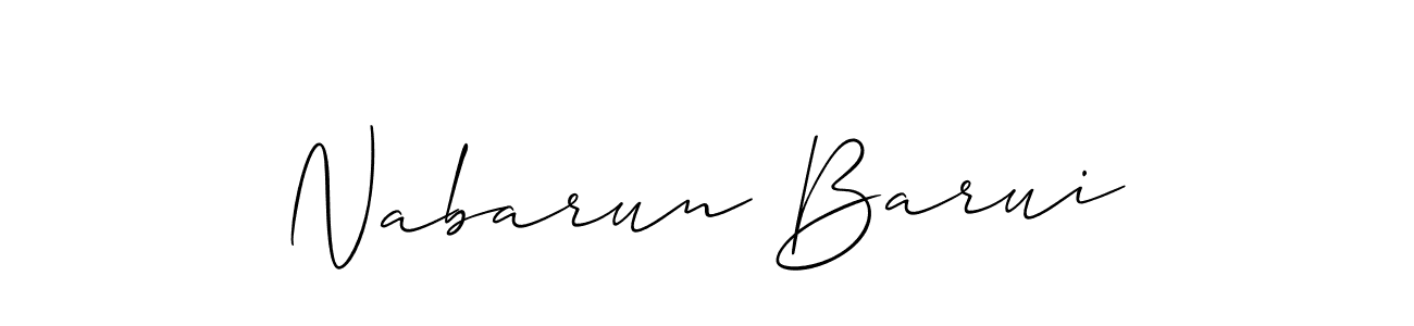 if you are searching for the best signature style for your name Nabarun Barui. so please give up your signature search. here we have designed multiple signature styles  using Allison_Script. Nabarun Barui signature style 2 images and pictures png